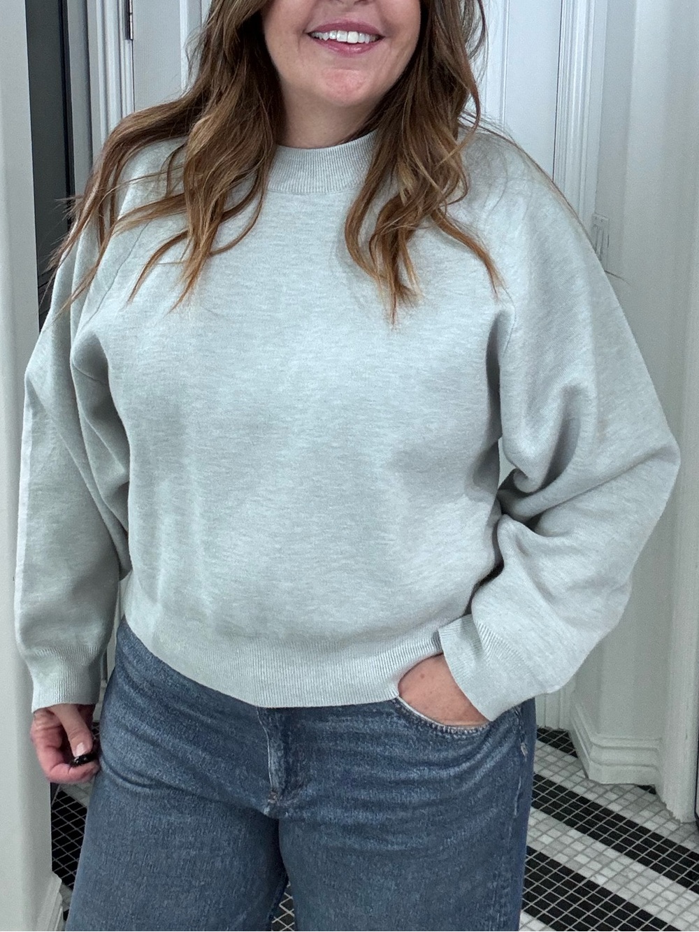 VICI Heather Gray Oversized Crewneck Sweater Size L - Picture 12 of 12